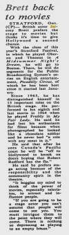 Brett Back To Movies; Ottawa Citizen; 28 Octobre 1976