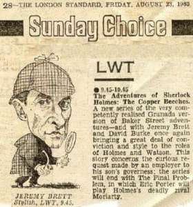 The Copper Beeches; 23 Août 1985