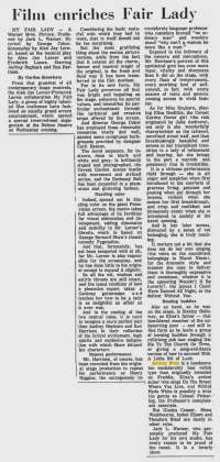  Film Enriches Fair Lady; Ottawa Citizen; 28 Octobre 1964 