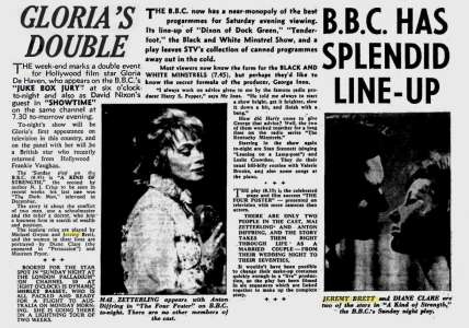  Gloria&lsquo;s Double; Evening Times; 28 Janvier 1961 