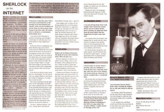 Jeremy of the Brett; Sherlock Holmes Gazette (1995)