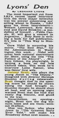 Lyon&lsquo;s Den; Lawrence Journal-World; 27 Mars 1964