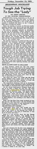 Tough Job Trying To See the "Lady"; The Southeast Missourian; 13 Décembre 1963
